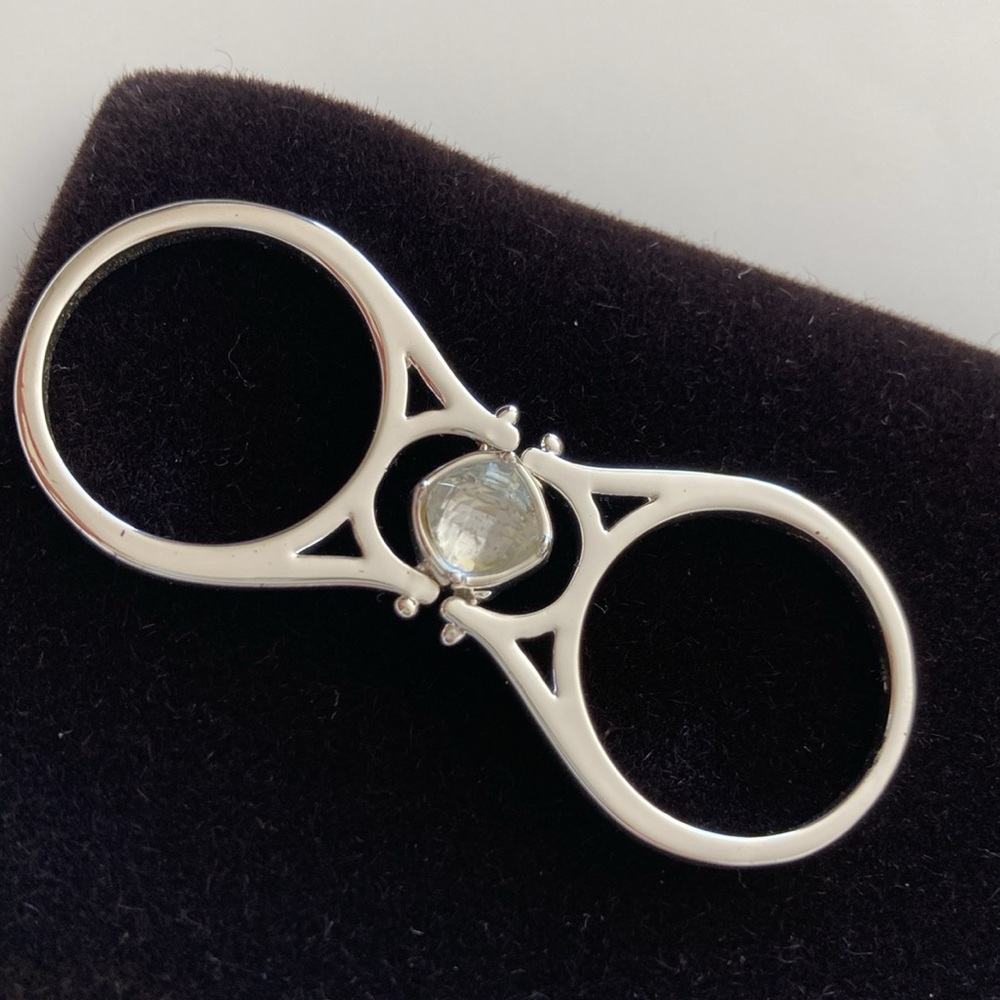 Avon Jewelry, Inverting Cocktail SilverTone Pave/Faceted Rhinestone 8 Ring R-2 - Picture 4 of 12